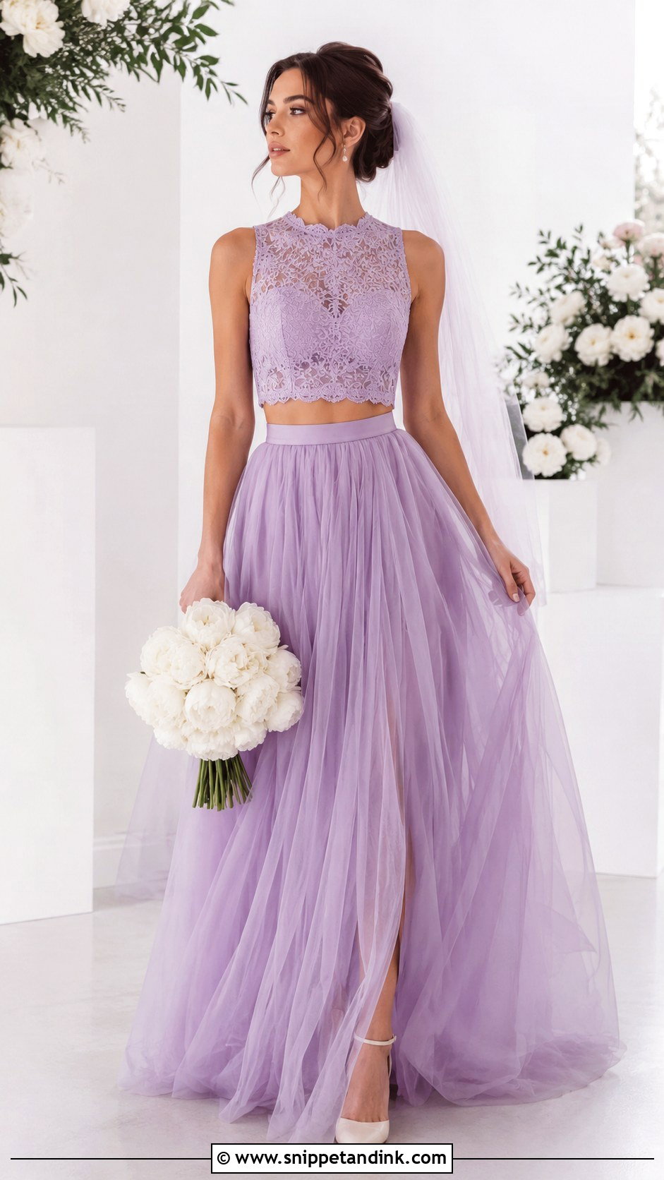 Lavender Two Piece Wedding Dress - Snippet and Ink - 30 Lavender Wedding Dress Ideas