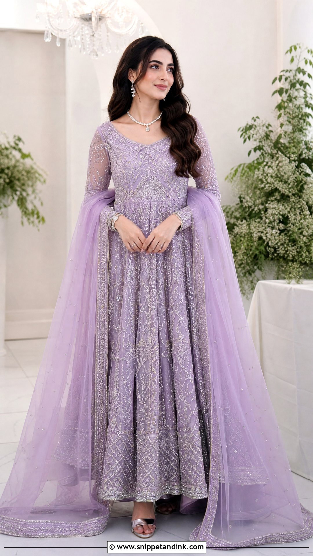 Lavender Waleema Dress With Net Dupatta - Snippet and Ink - 25 Waleema Dress Pakistani Bridal Ideas