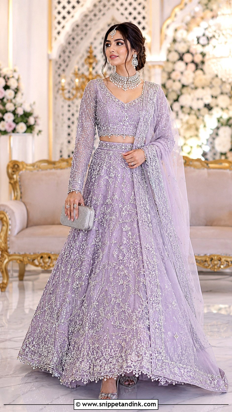 Lavender Walima Bridal Lehenga - Snippet and Ink - 30 Walima Bridal Look Ideas