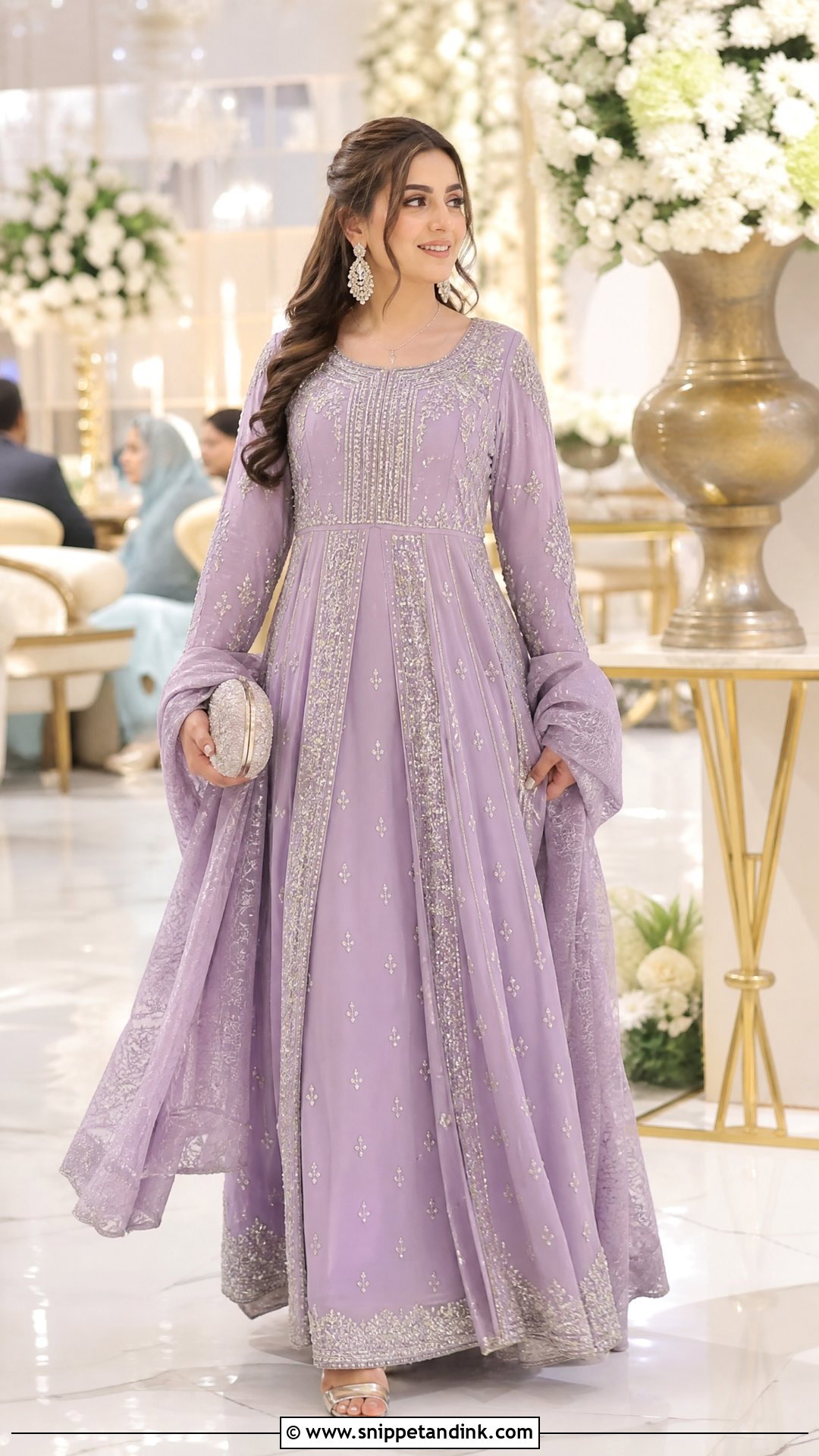 Lavender Walima Dress With Pishwas - Snippet and Ink - 25 Walima Dress for Bride Sister Ideas
