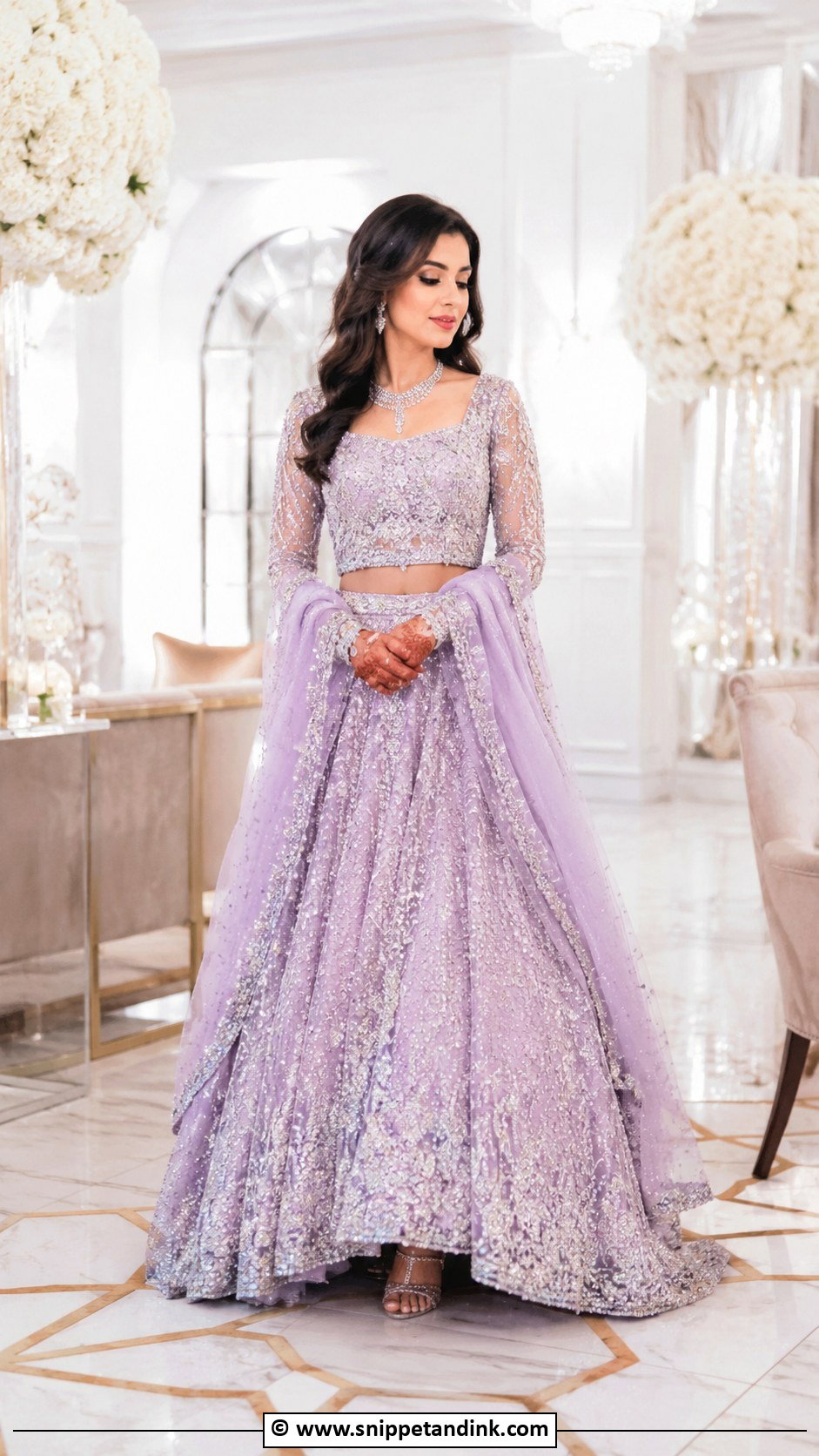 Lavender Walima Lehenga For Bride - Snippet and Ink - 30 Walima Outfits for Bride