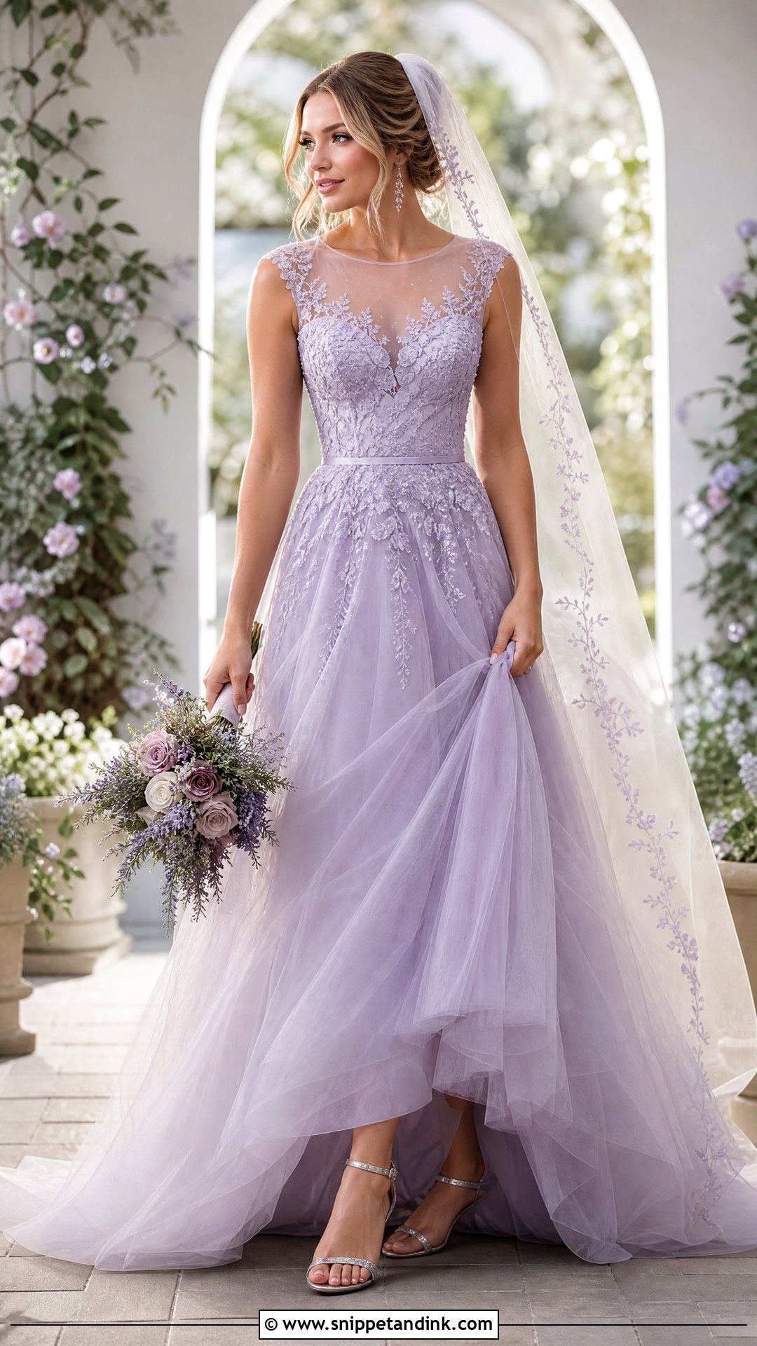Lavender Wedding Dress - Snippet and Ink - 20 Wedding Dress Color Ideas