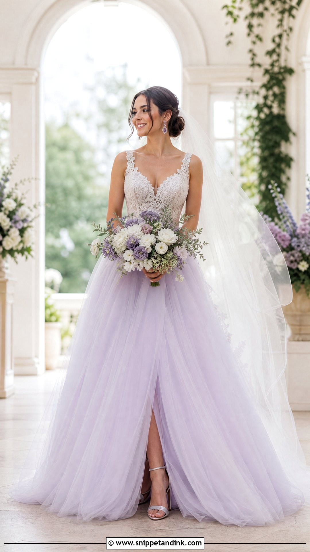 Lavender Wedding Dress - Snippet and Ink - 20 Pop of Color Wedding Dress Ideas