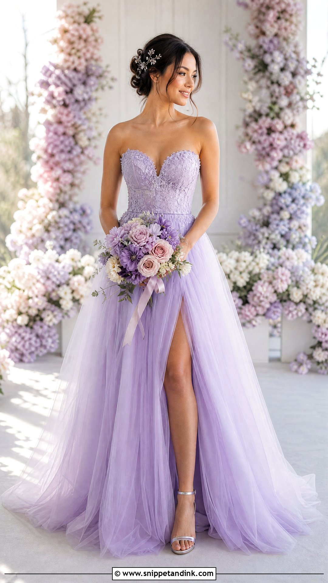 Lavender Wedding Dress With Crystal Hair Pins - Snippet and Ink - 25 Not White Wedding Dress Ideas