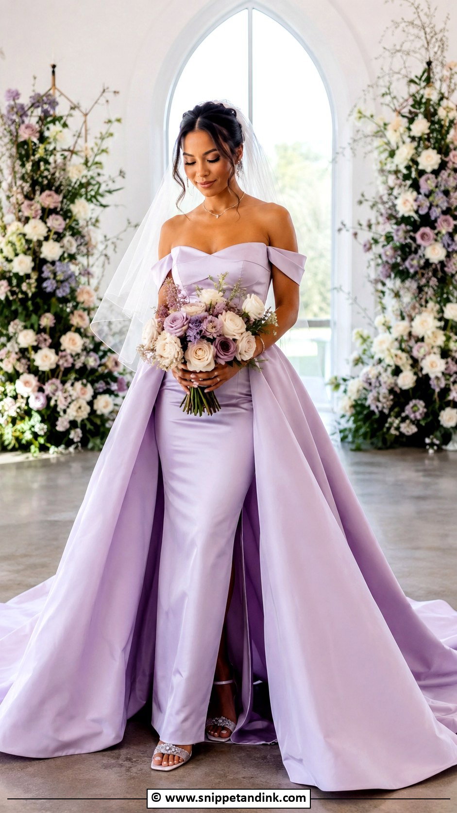 Lavender Wedding Dress With Detachable Skirt - Snippet and Ink - 30 Purple Wedding Dress Ideas