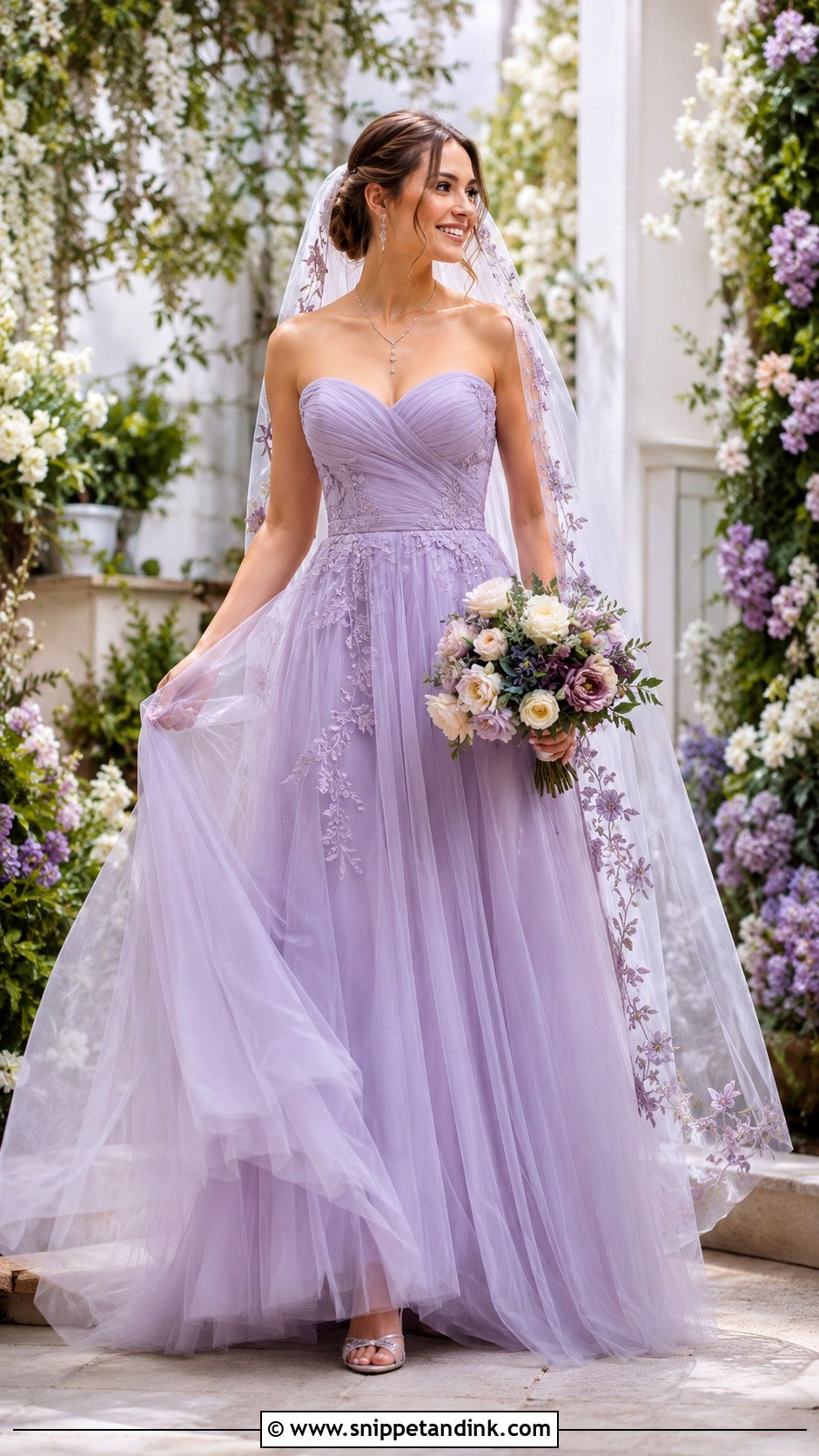 Lavender Wedding Dress With Tulle Skirt - Snippet and Ink - 25 Wedding Dresses with Color