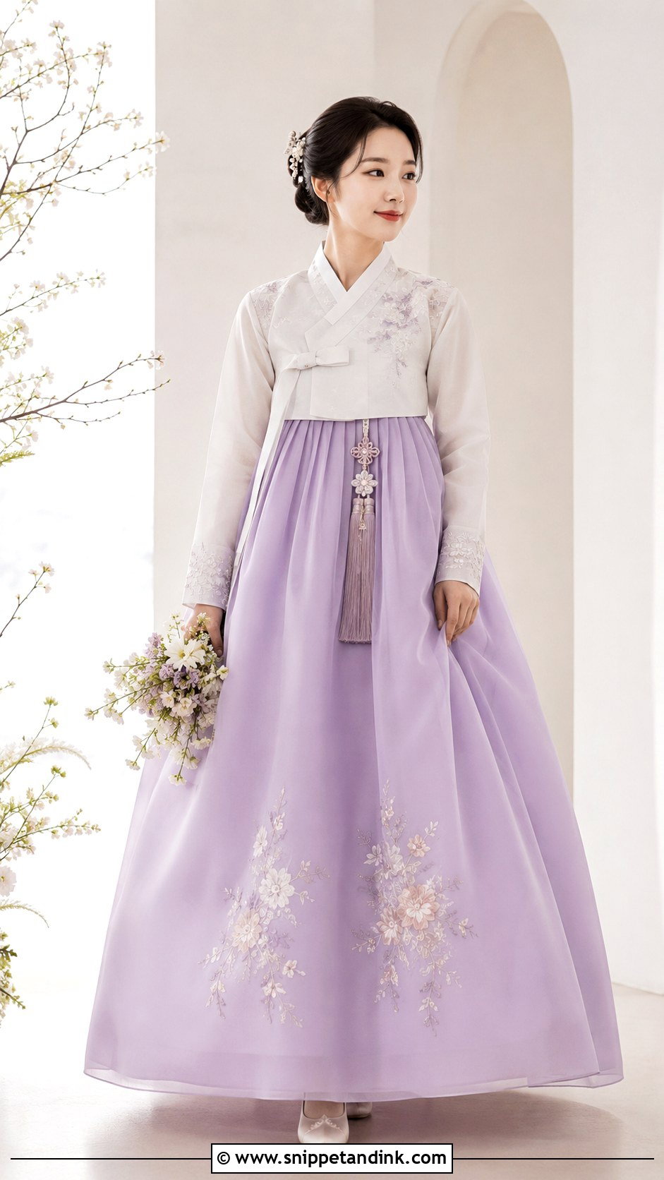 Lavender Wedding Hanbok - Snippet and Ink - 25 Traditional Korean Wedding Dress Ideas