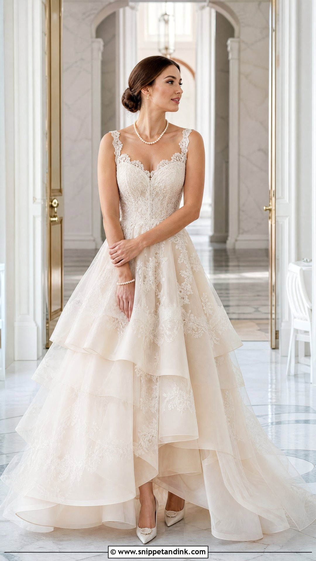 Layered Champagne Wedding Dress - Snippet and Ink - 25 Layered Wedding Dress Ideas