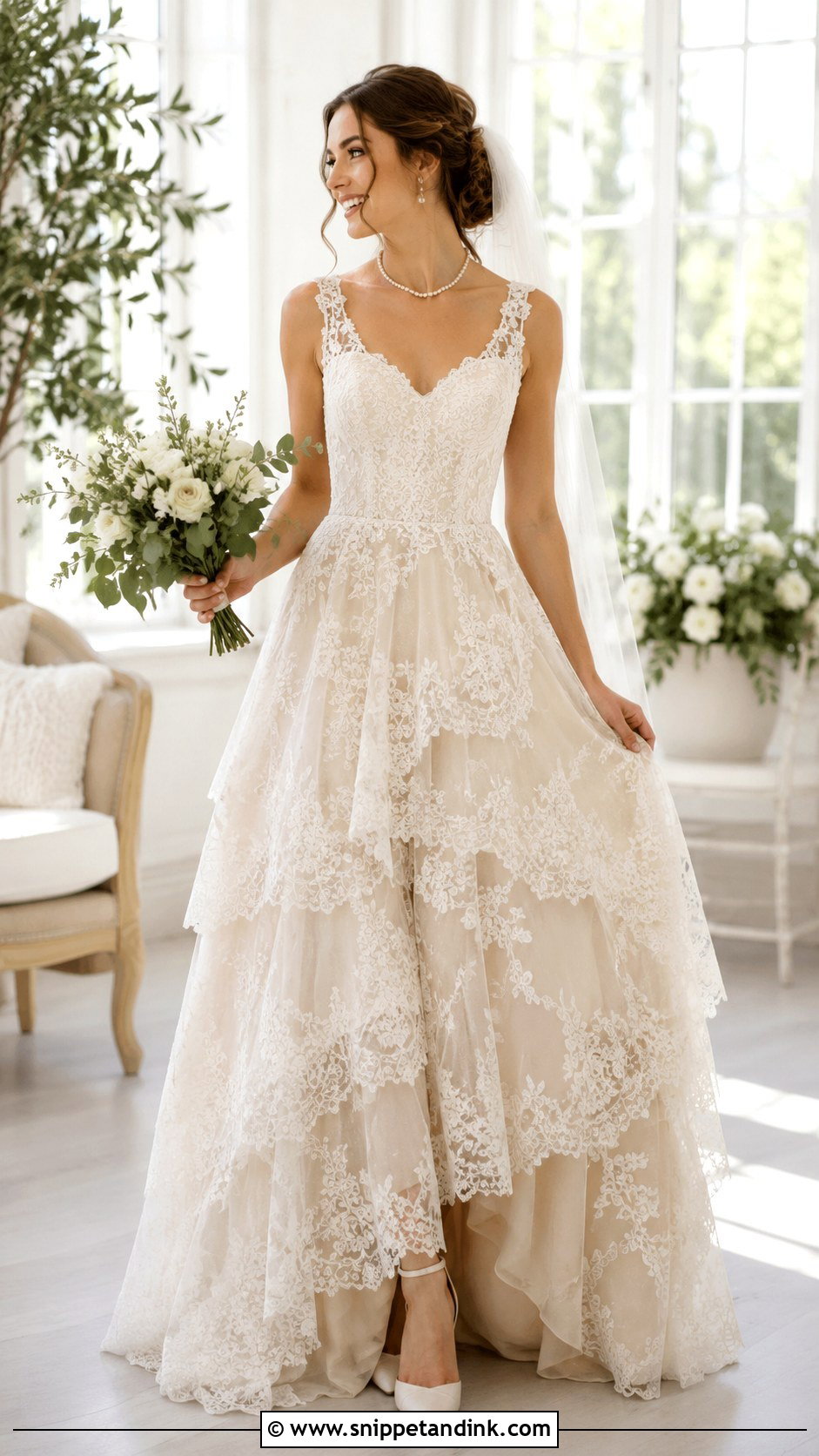 Layered Lace Wedding Dress - Snippet and Ink - 25 Textured Wedding Dress Ideas