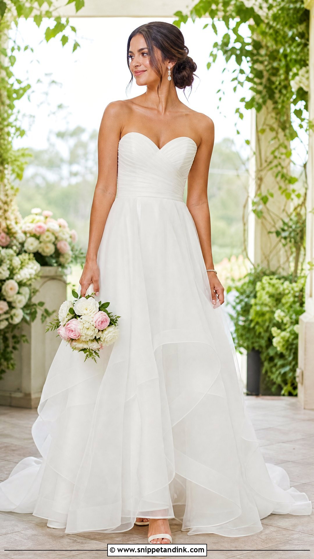 Layered Organza A Line Wedding Dress - Snippet and Ink - 25 Layered Wedding Dress Ideas