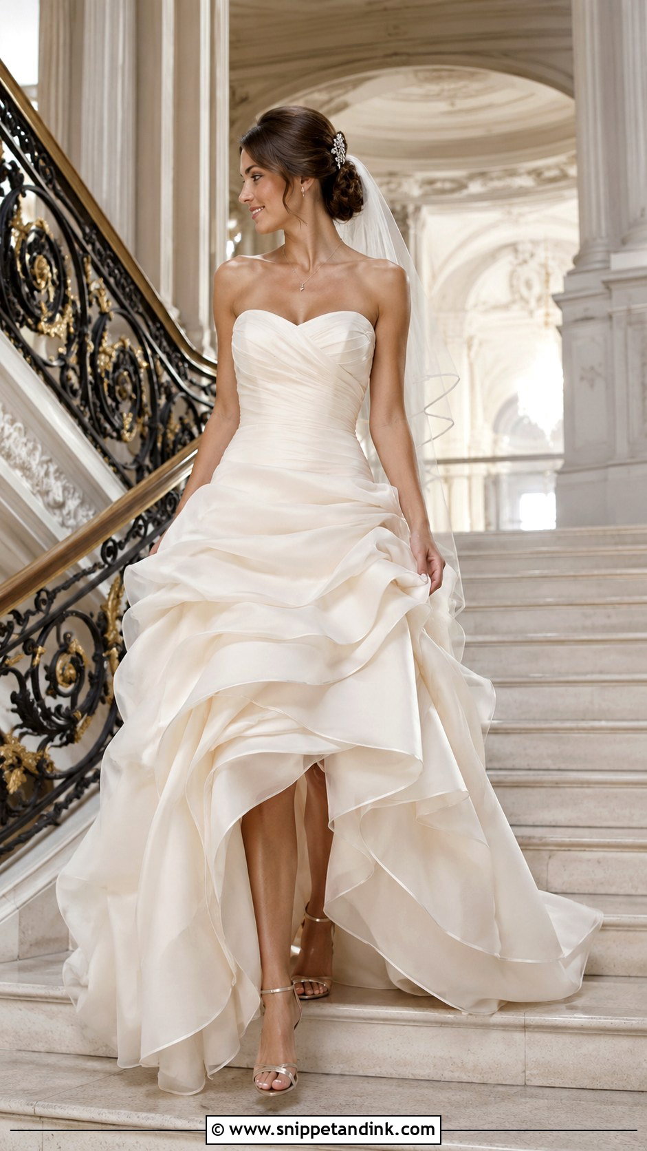 Layered Organza Belle Wedding Dress - Snippet and Ink - 20 Beauty and the Beast Wedding Dress Ideas