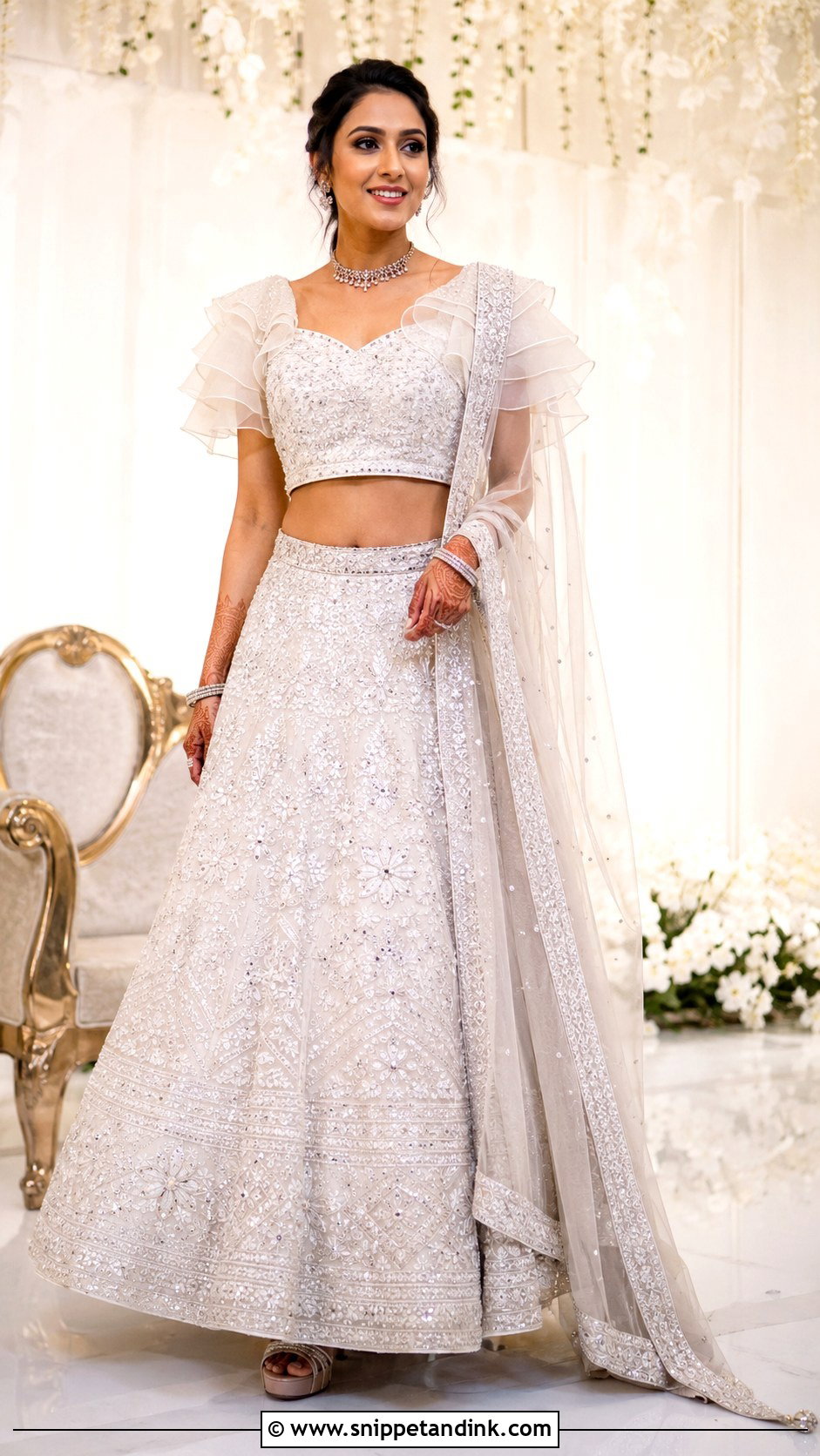 Layered Ruffle Sleeve Bridal Blouse - Snippet and Ink - 20 Bridal Blouse Sleeve Designs