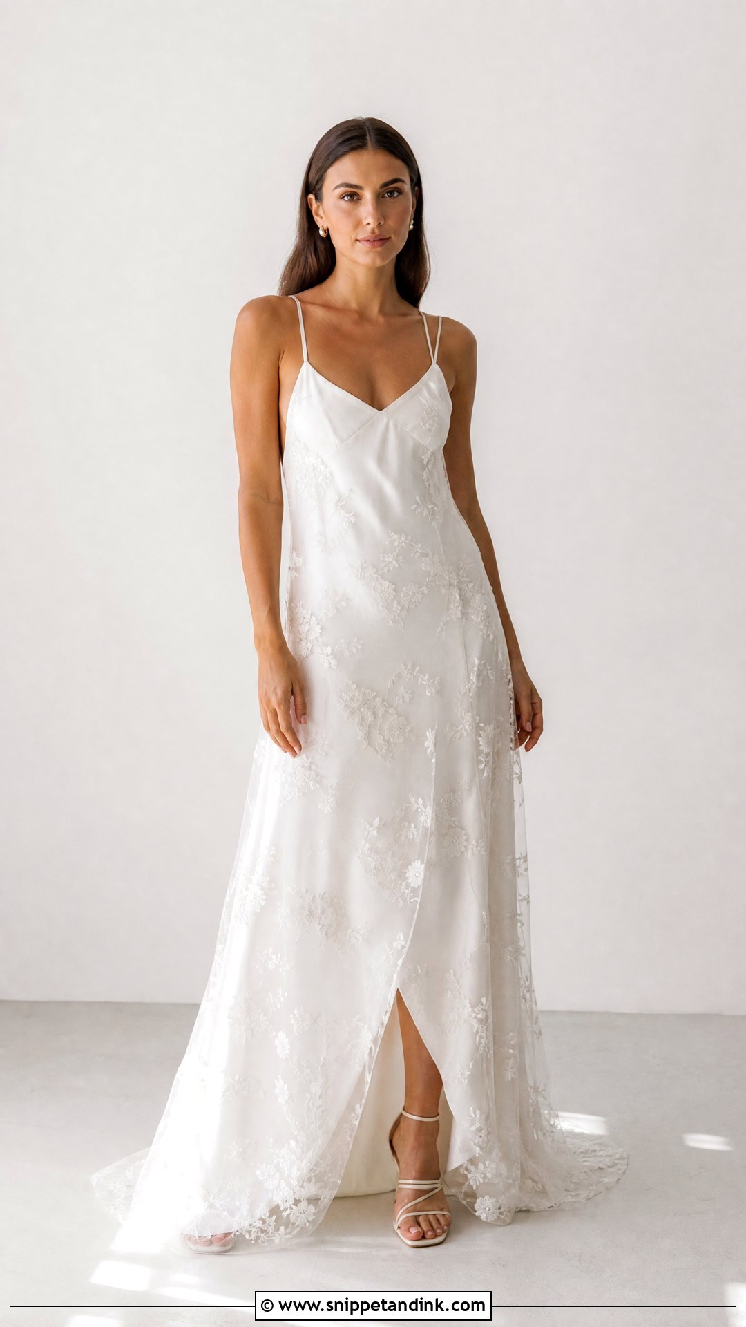 Layered Slip Wedding Dress With Sheer Overlay - Snippet and Ink - 25 Layered Wedding Dress Ideas