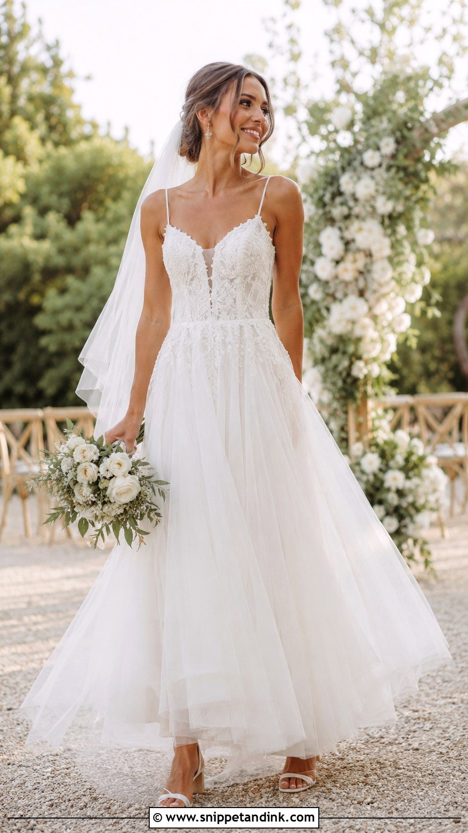 Layered Tulle A Line Wedding Dress - Snippet and Ink - 20 Layered Tulle Wedding Dress Ideas