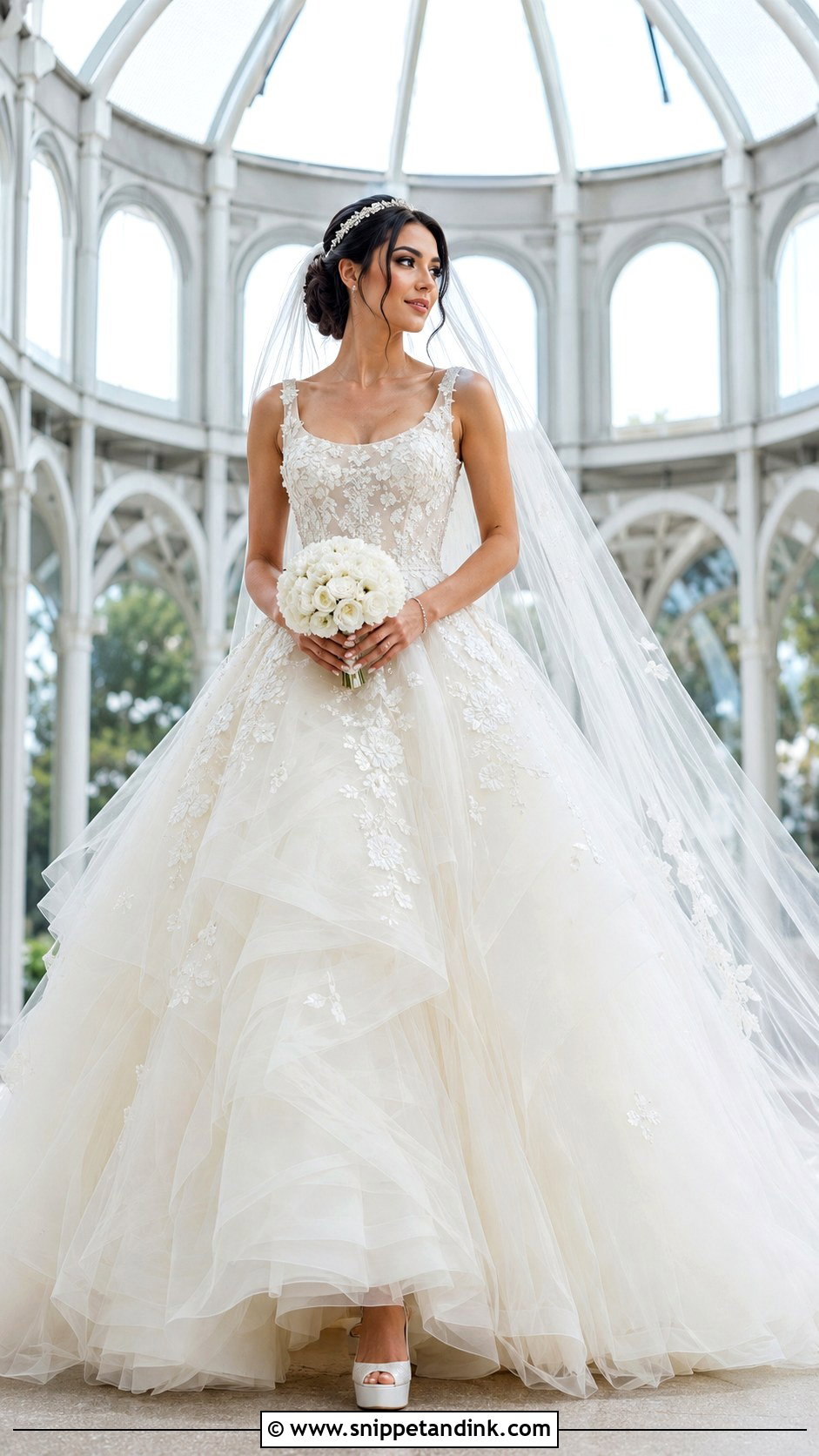 Layered Tulle Ball Gown Fairy Wedding Dress - Snippet and Ink - 20 Ethereal Fairy Wedding Dress Ideas