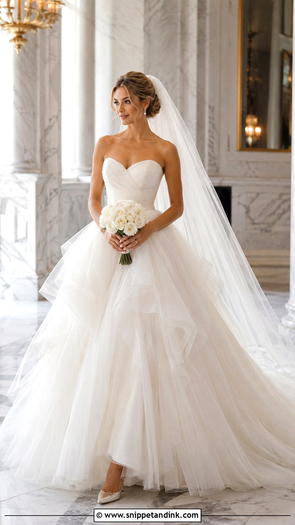 Layered Tulle Ball Gown Wedding Dress - Snippet and Ink - 20 Layered Tulle Wedding Dress Ideas