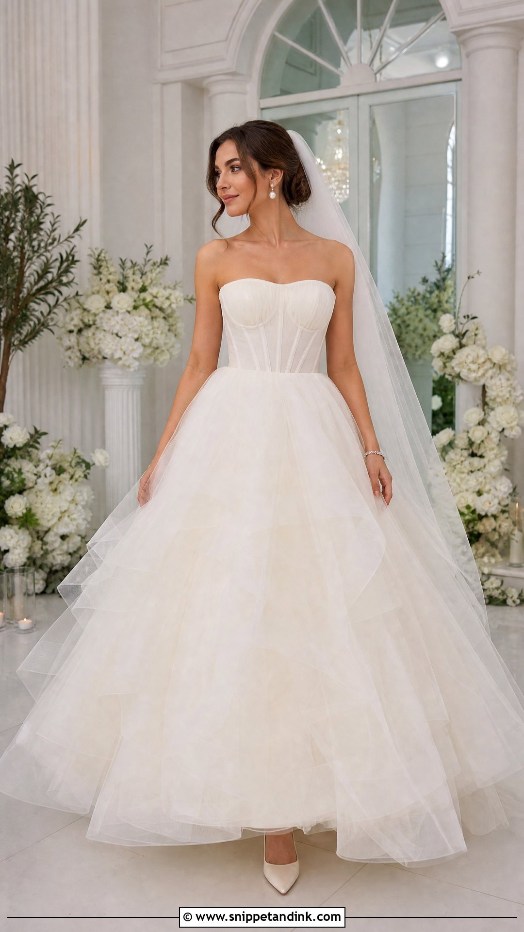 Layered Tulle Ball Gown Wedding Dress - Snippet and Ink - 25 Layered Wedding Dress Ideas
