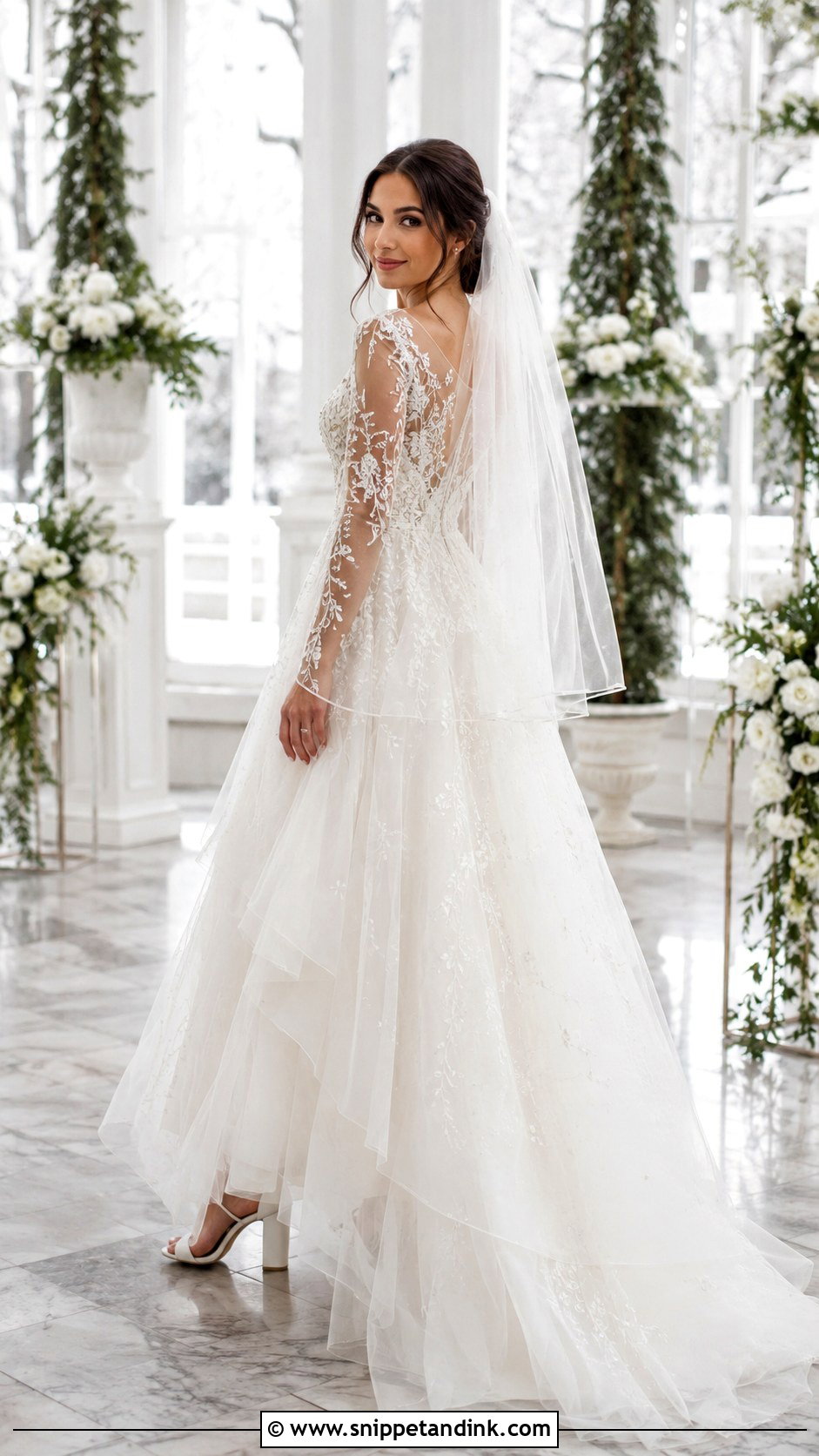 Layered Tulle January Wedding Dress - Snippet and Ink - 20 January Wedding Dress Ideas