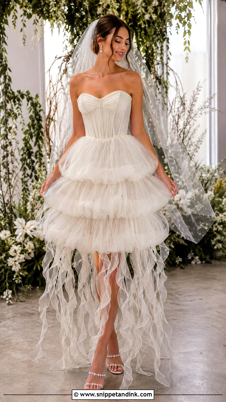 Layered Tulle Jellyfish Wedding Dress - Snippet and Ink - 20 Jellyfish Wedding Dress Ideas