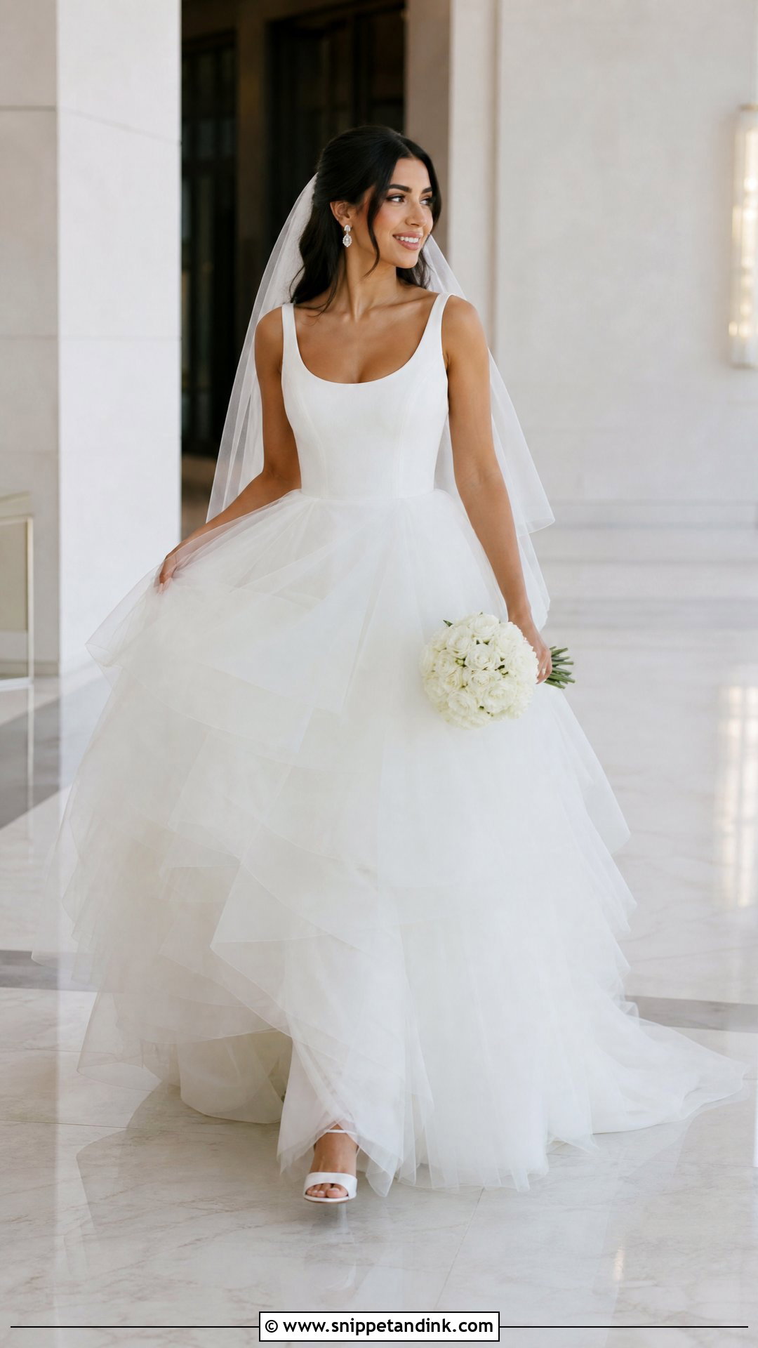 Layered Tulle Wedding Dress Ballgown - Snippet and Ink - 20 Tulle Wedding Dress Ballgown Ideas