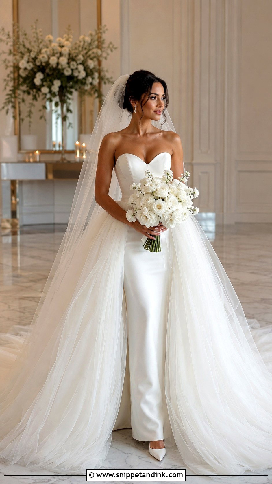 Layered Tulle Wedding Dress With Detachable Overskirt - Snippet and Ink - 20 Layered Tulle Wedding Dress Ideas