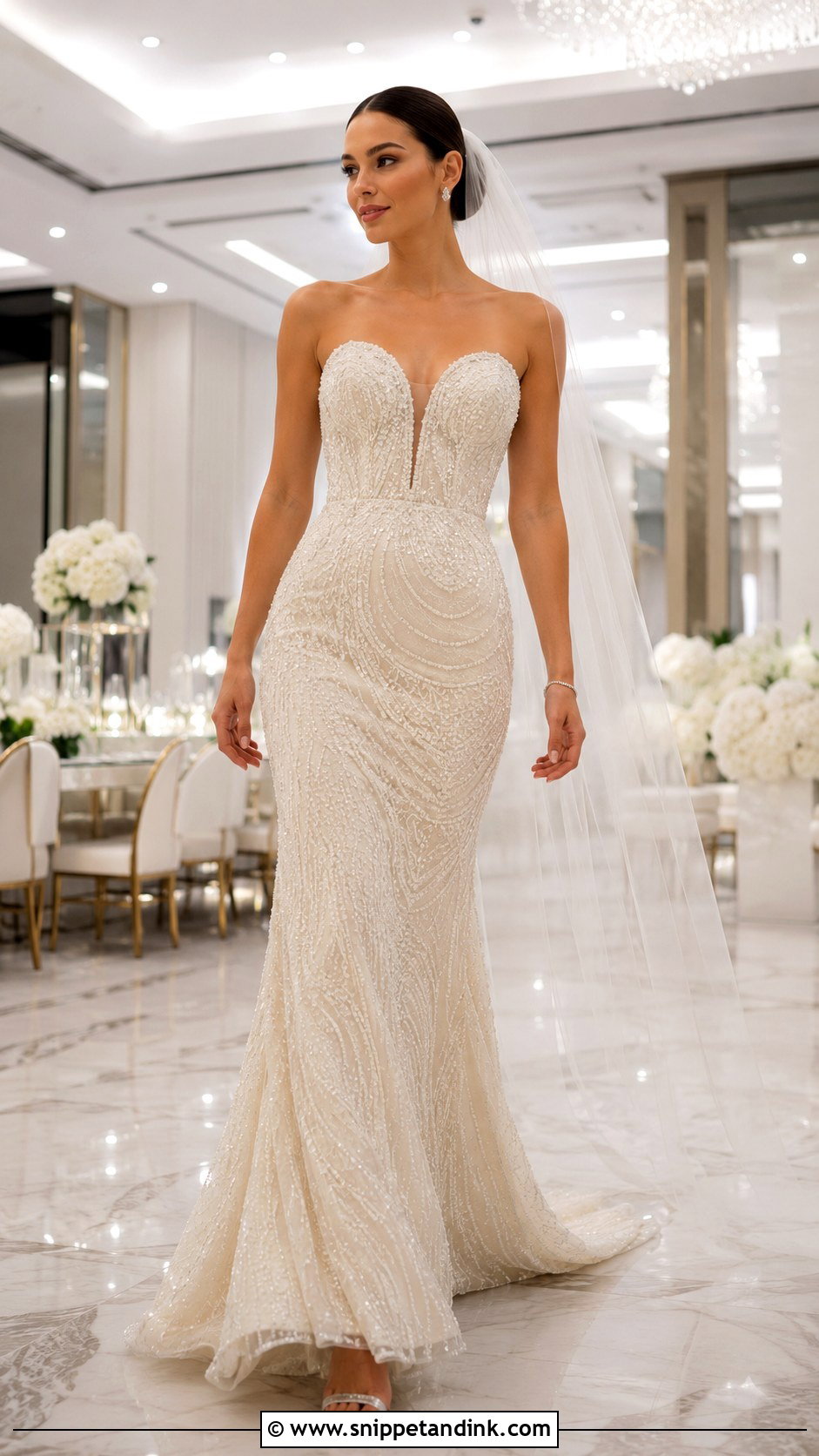 Lazaro Beaded Trumpet Gown - Snippet and Ink - 20 Lazaro Bridal Gown Ideas