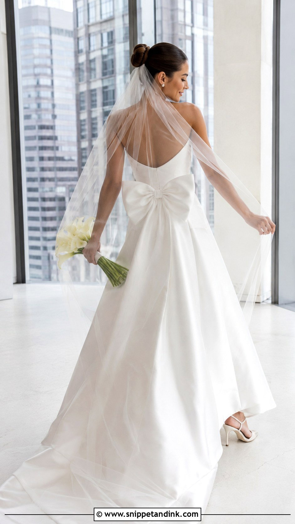 Lazaro Bow Back Wedding Dress - Snippet and Ink - 20 Lazaro Wedding Dress Ideas