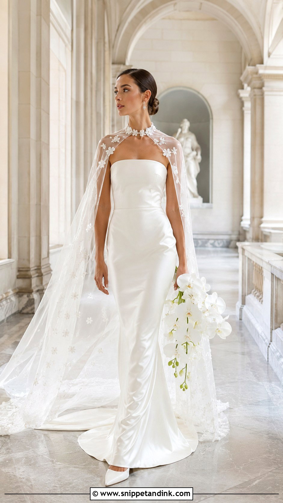 Lazaro Cape Wedding Dress - Snippet and Ink - 20 Lazaro Wedding Dress Ideas