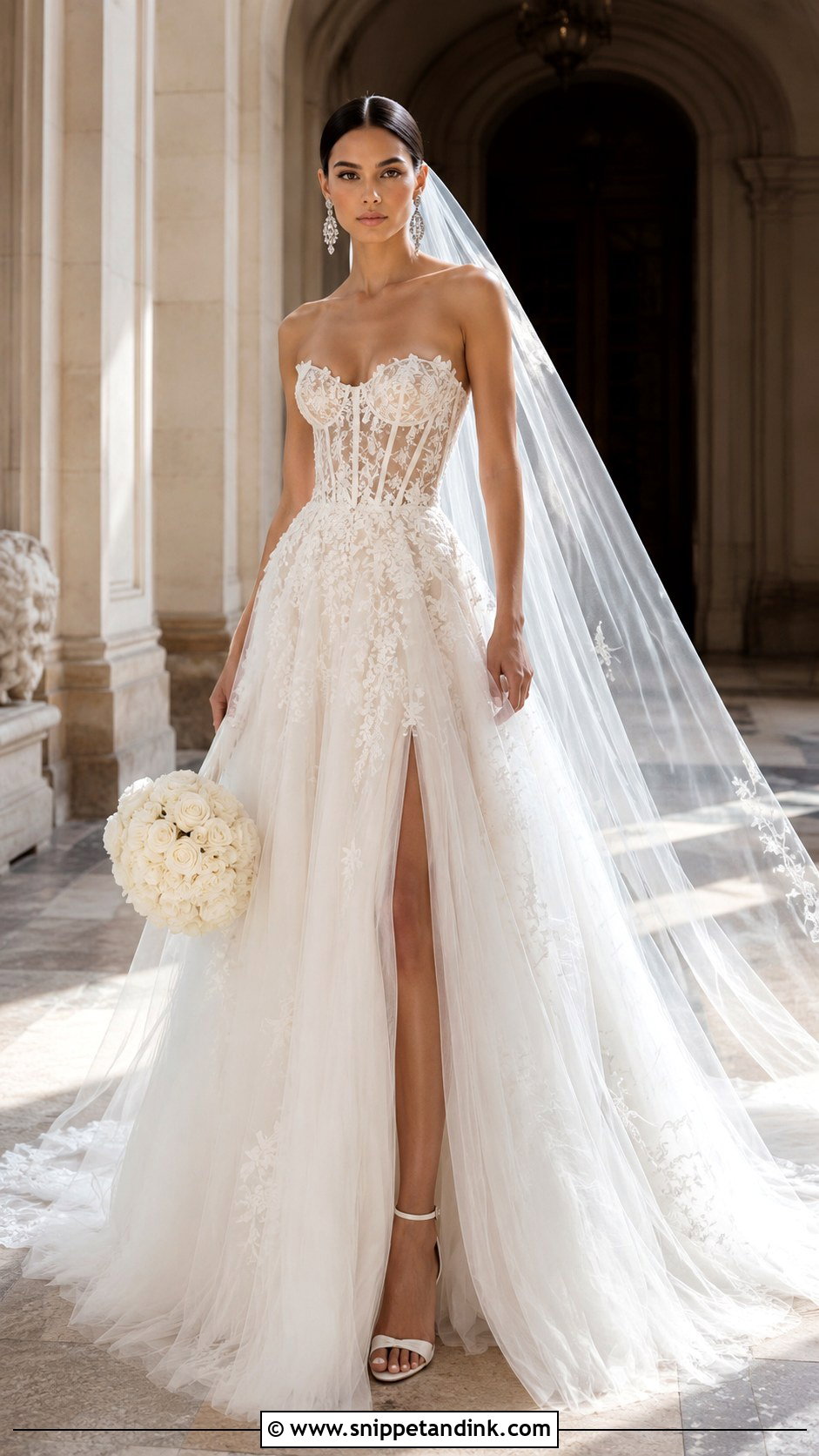 Lazaro Corset Bodice Wedding Dress - Snippet and Ink - 20 Lazaro Wedding Dress Ideas