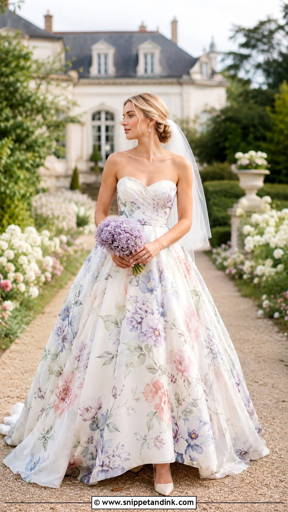 Lazaro Floral Print Wedding Gown - Snippet and Ink - 20 Lazaro Bridal Gown Ideas