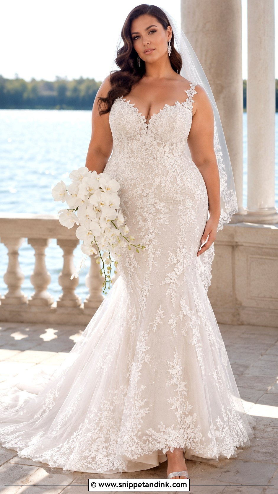 Lazaro Lace Mermaid Wedding Dress - Snippet and Ink - 20 Lazaro Wedding Dress Ideas