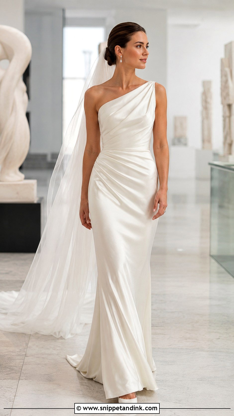 Lazaro One Shoulder Draped Gown - Snippet and Ink - 20 Lazaro Bridal Gown Ideas