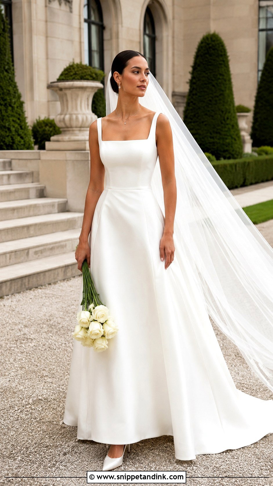Lazaro Square Neck Wedding Dress - Snippet and Ink - 20 Lazaro Wedding Dress Ideas