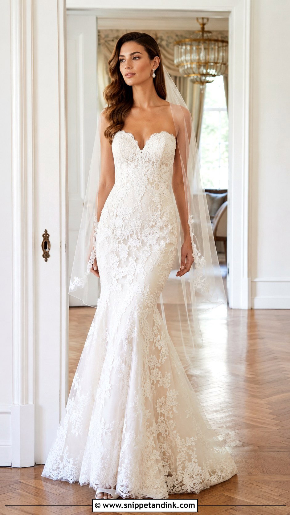 Lazaro Sweetheart Lace Mermaid Gown - Snippet and Ink - 20 Lazaro Bridal Gown Ideas