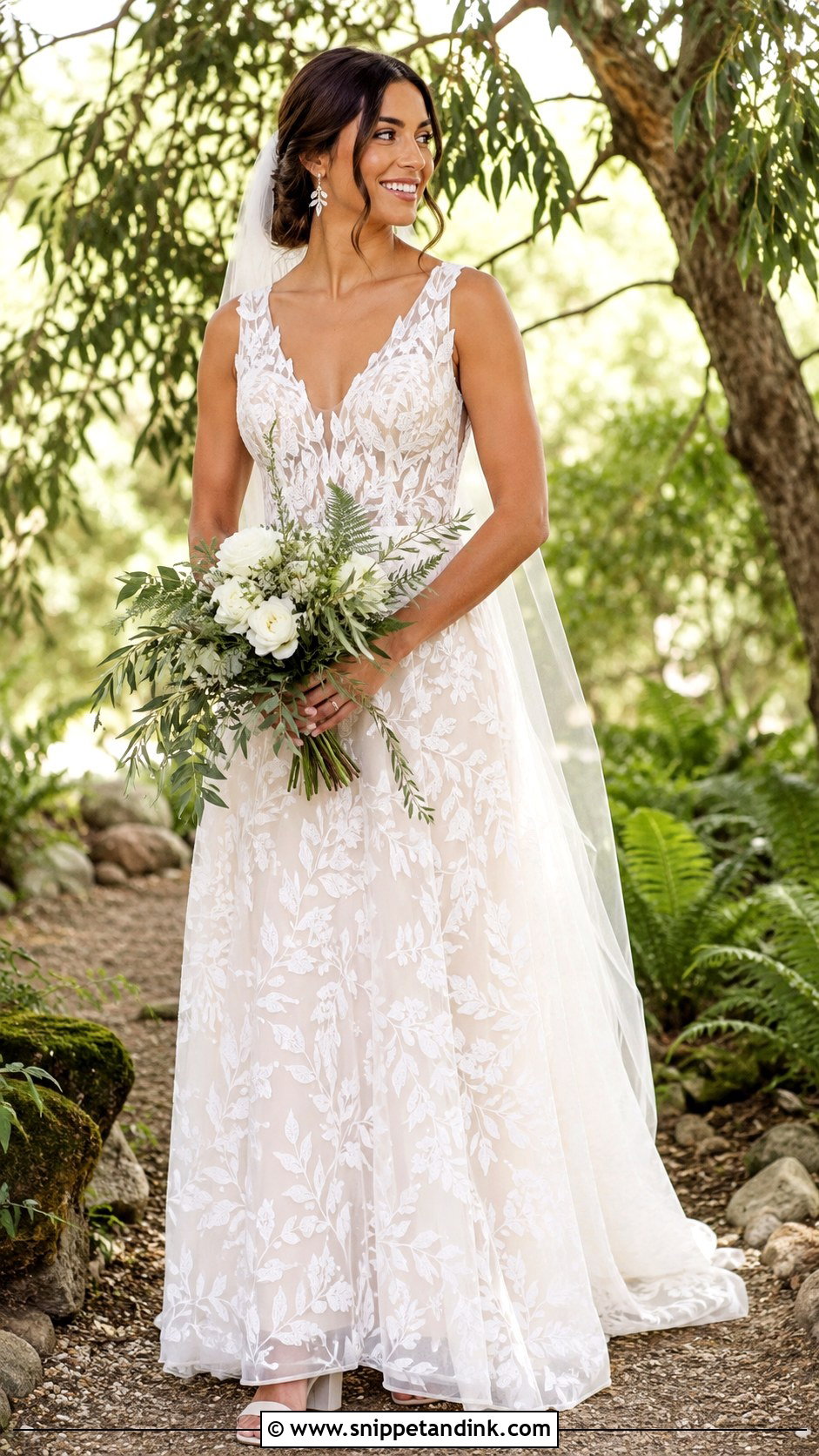 Leaf Lace Nature Wedding Dress - Snippet and Ink - 25 Nature Wedding Dress Ideas