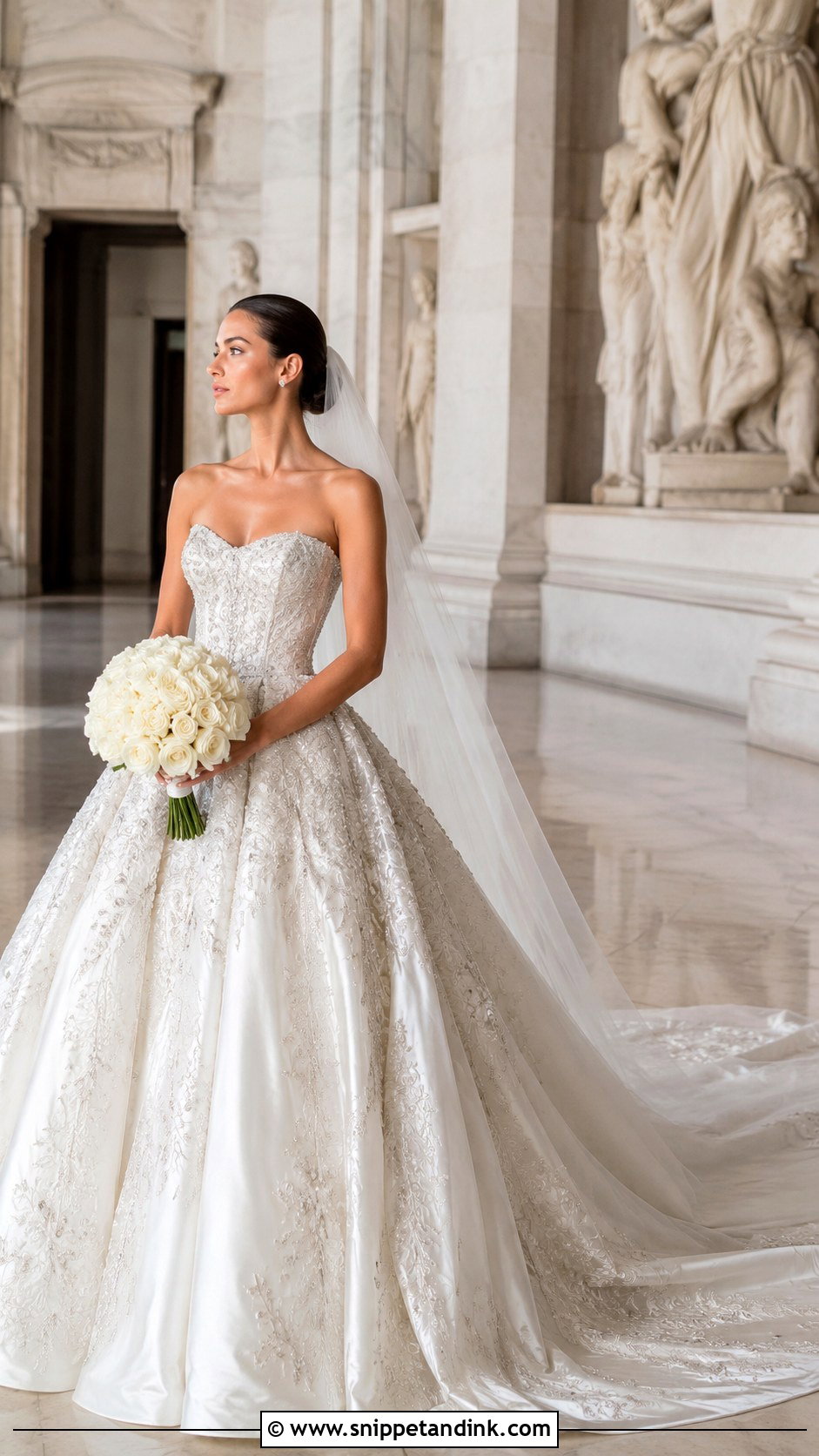 Leah Da Gloria Anastasia Basque Waist Ball Gown - Snippet and Ink - 20 Leah De Gloria Wedding Dress Ideas