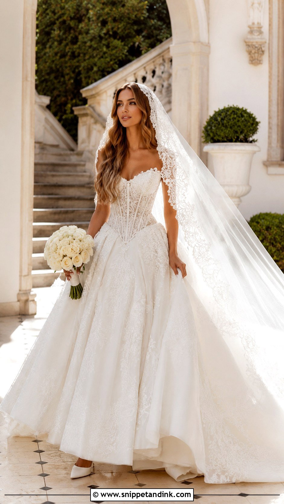 Leah Da Gloria Basque Waist Wedding Dress - Snippet and Ink - 25 Leah Da Gloria Wedding Dress Ideas