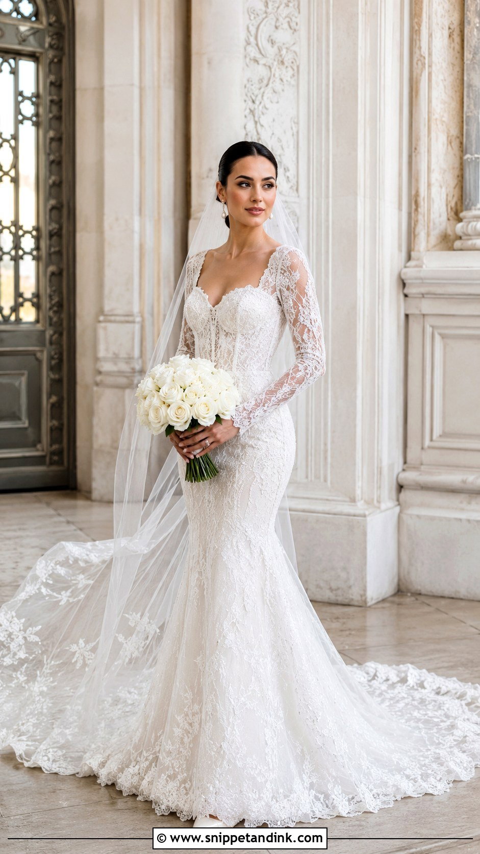 Leah Da Gloria Brigette Long Sleeve Lace Gown - Snippet and Ink - 20 Leah De Gloria Wedding Dress Ideas