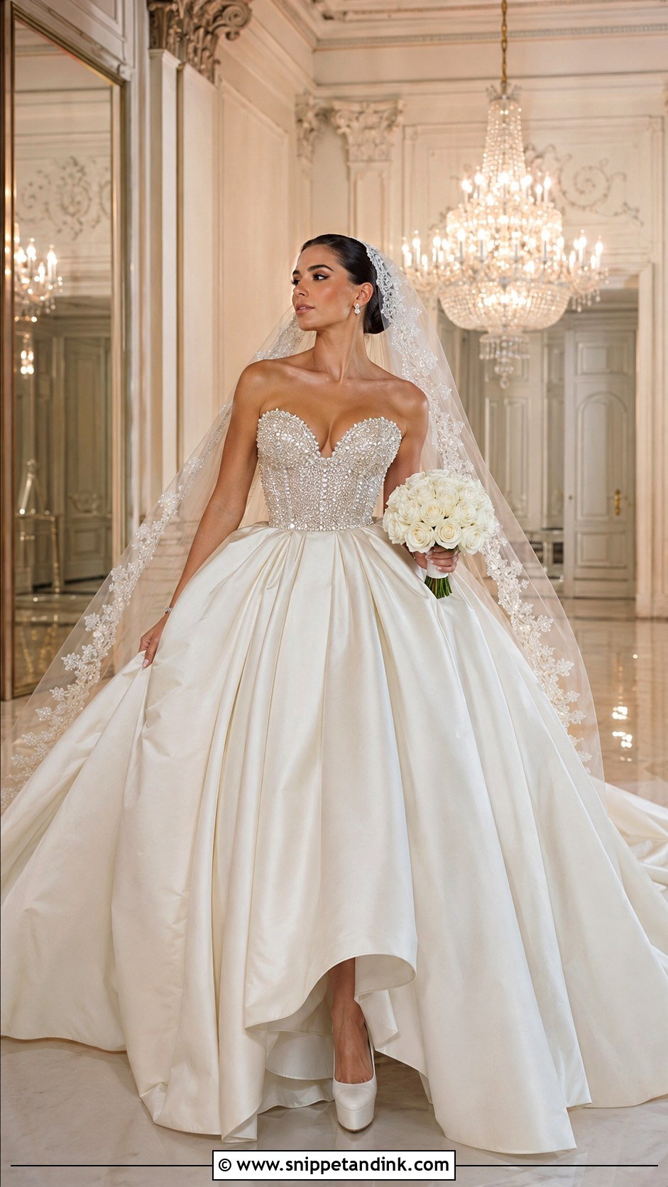 Leah Da Gloria Crystal Corset Ball Gown - Snippet and Ink - 20 Leah De Gloria Wedding Dress Ideas