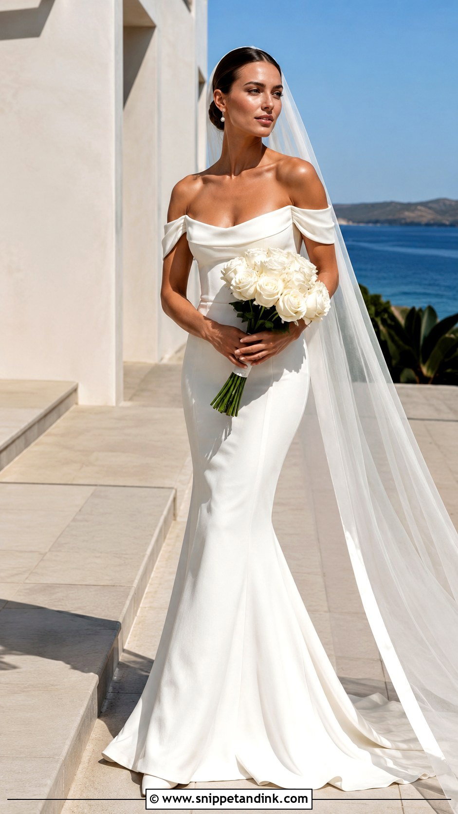 Leah Da Gloria Harlow Crepe Sheath Gown - Snippet and Ink - 20 Leah De Gloria Wedding Dress Ideas