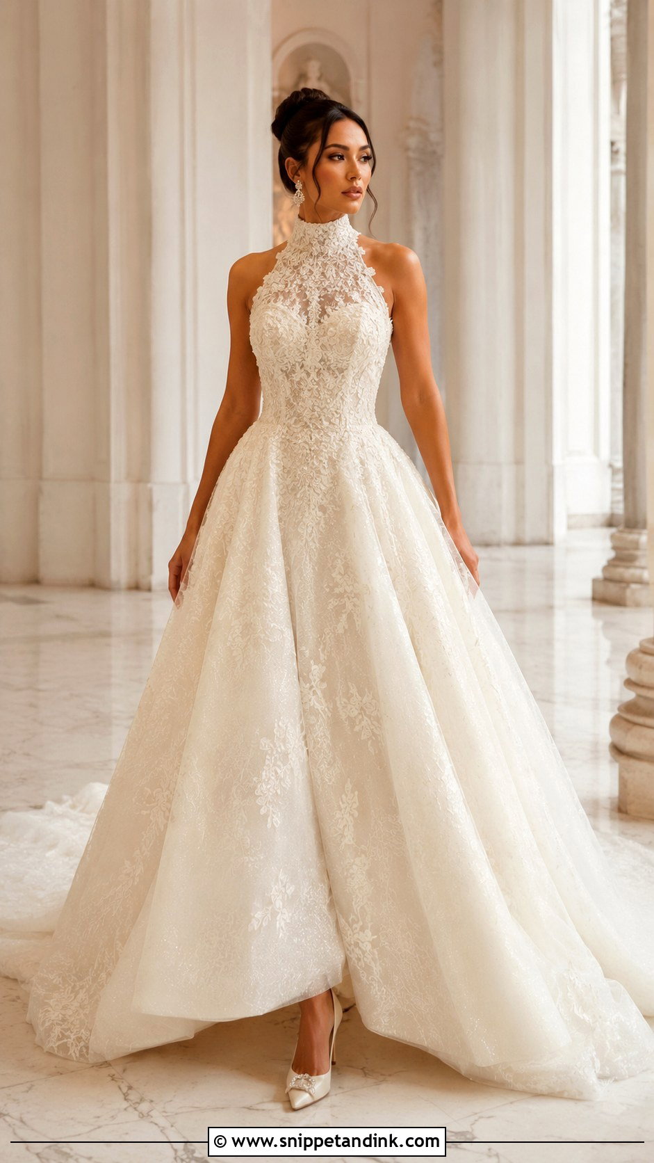 Leah Da Gloria High Neck Wedding Dress - Snippet and Ink - 25 Leah Da Gloria Wedding Dress Ideas