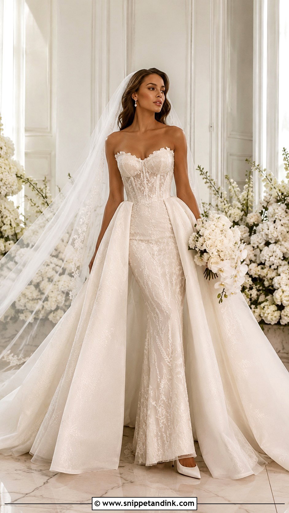 Leah Da Gloria Overskirt Wedding Dress - Snippet and Ink - 25 Leah Da Gloria Wedding Dress Ideas