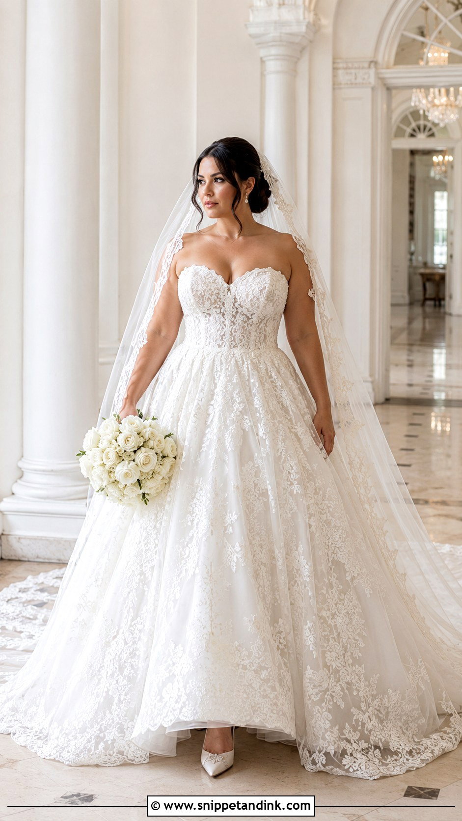 Leah Da Gloria Rosalia Lace Ball Gown - Snippet and Ink - 20 Leah De Gloria Wedding Dress Ideas