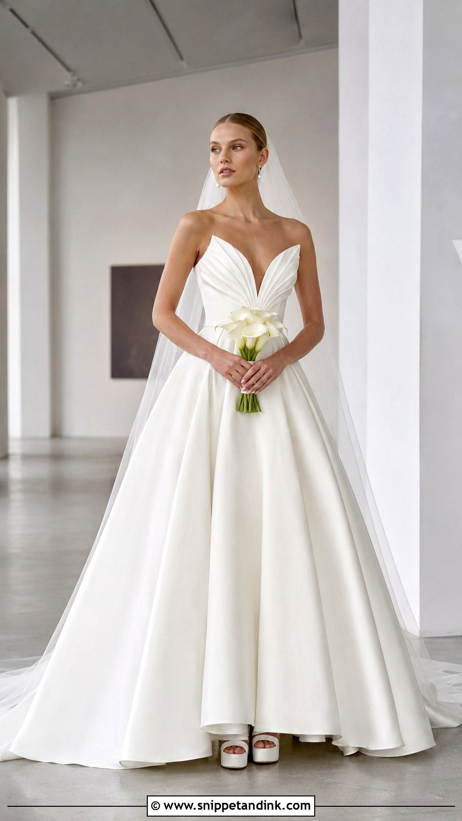 Leah Da Gloria Sasha Pleated Ball Gown - Snippet and Ink - 20 Leah De Gloria Wedding Dress Ideas