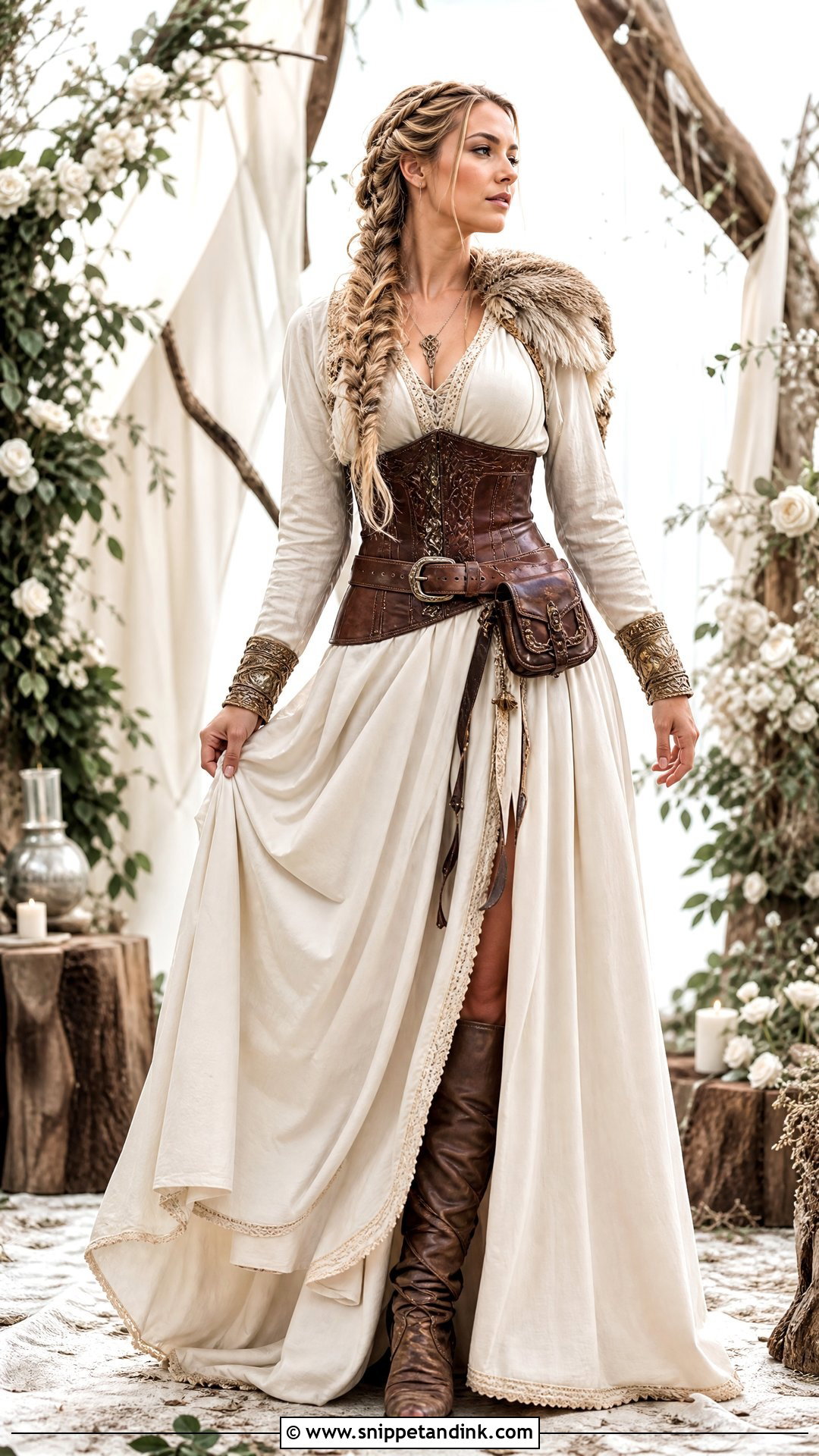 Leather Bodice Norse Wedding Dress - Snippet and Ink - 20 Norse Wedding Dress Ideas