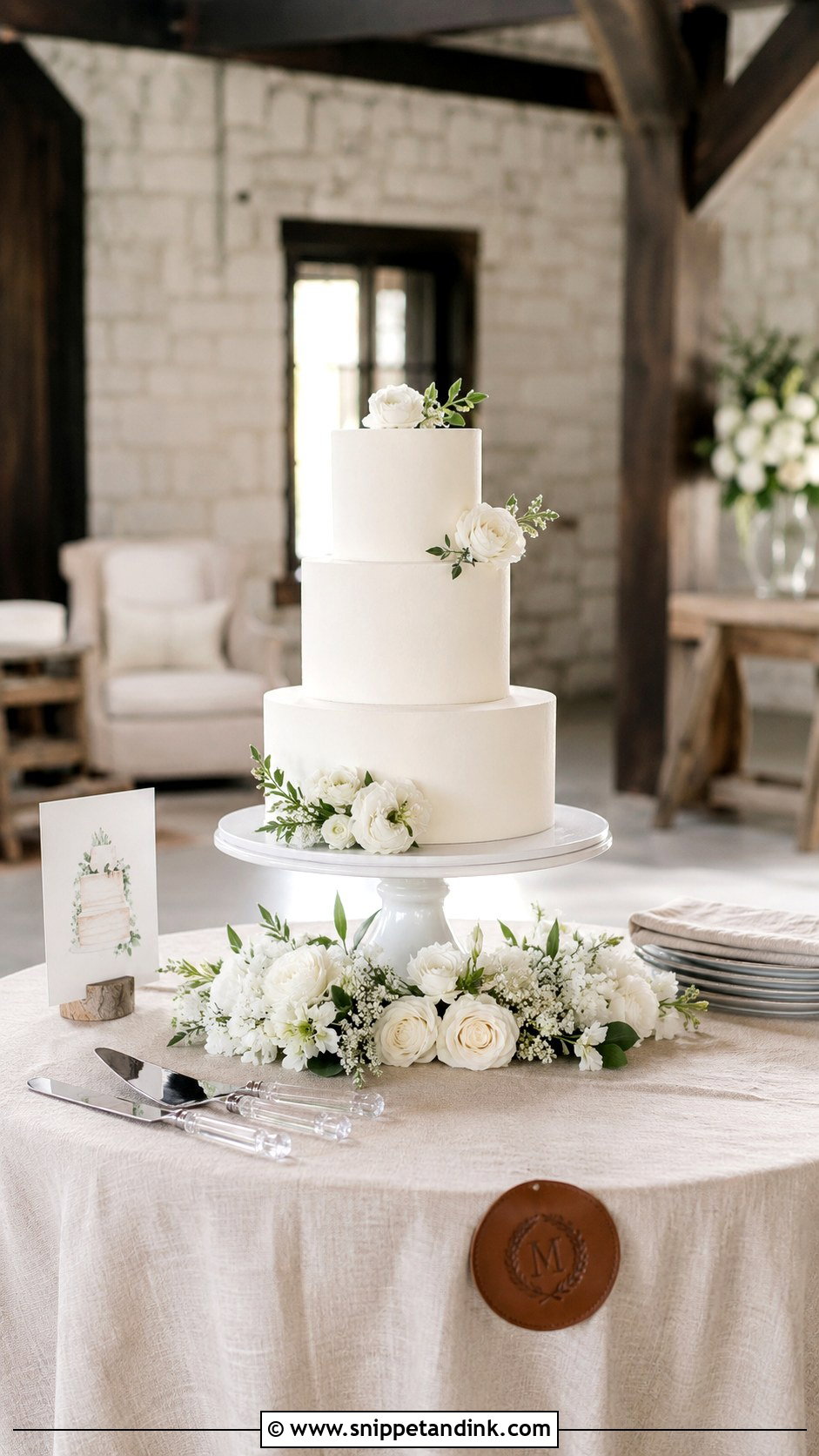 Leather Wedding Cake Table - Snippet and Ink - 20 Leather Wedding Ideas
