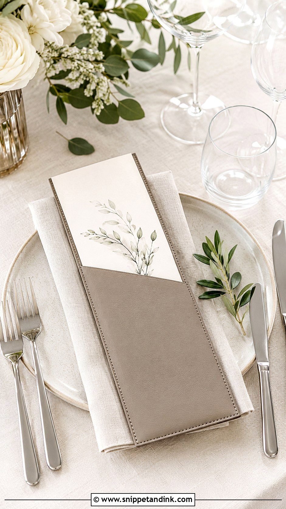 Leather Wedding Menu Covers - Snippet and Ink - 20 Leather Wedding Ideas