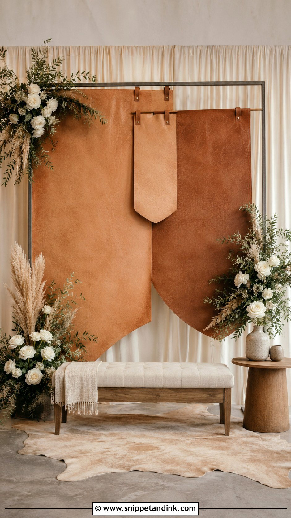 Leather Wedding Photo Backdrop - Snippet and Ink - 20 Leather Wedding Ideas