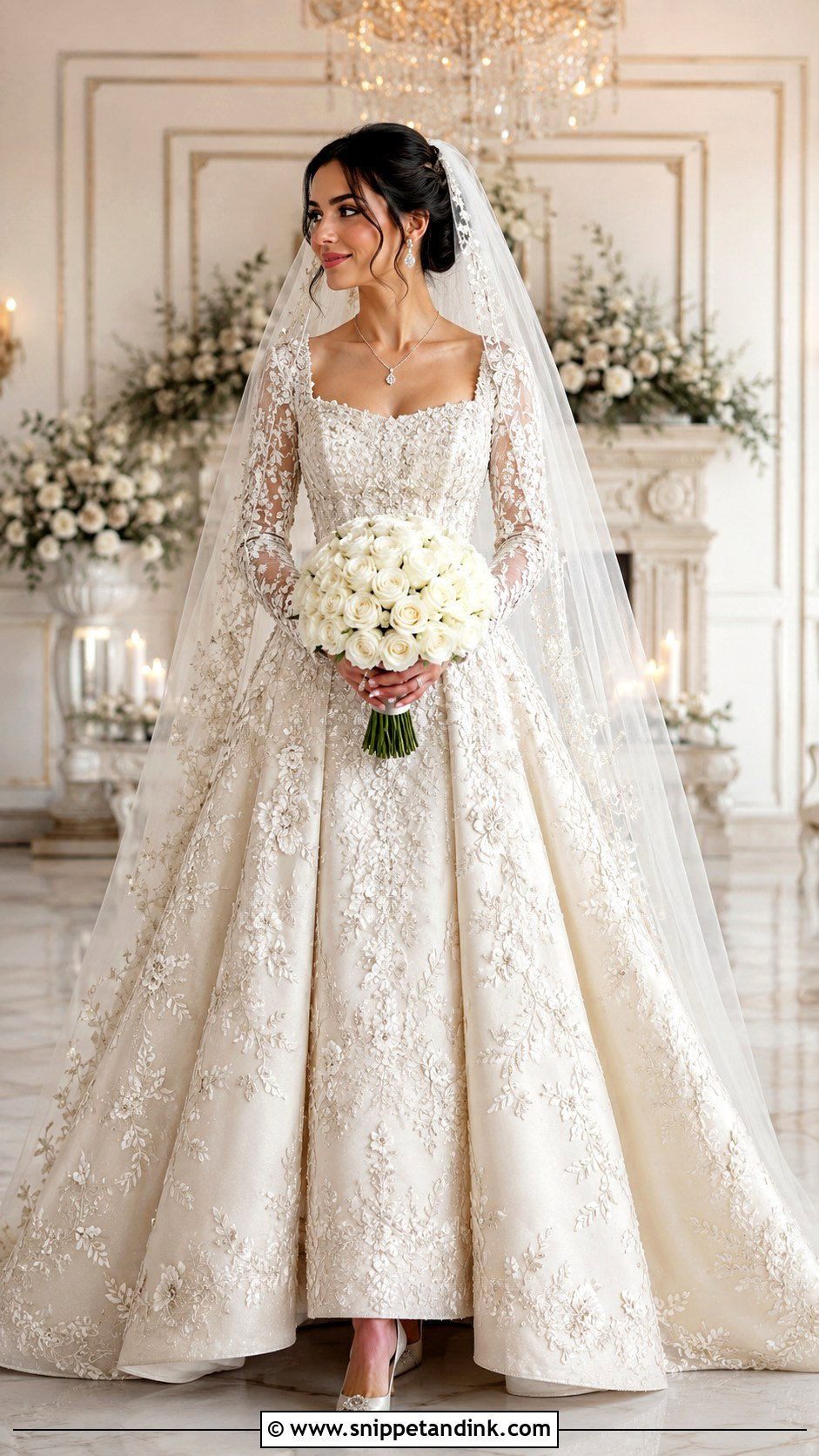 Lebanese Embroidered Wedding Dress - Snippet and Ink - 25 Lebanese Wedding Dress Ideas