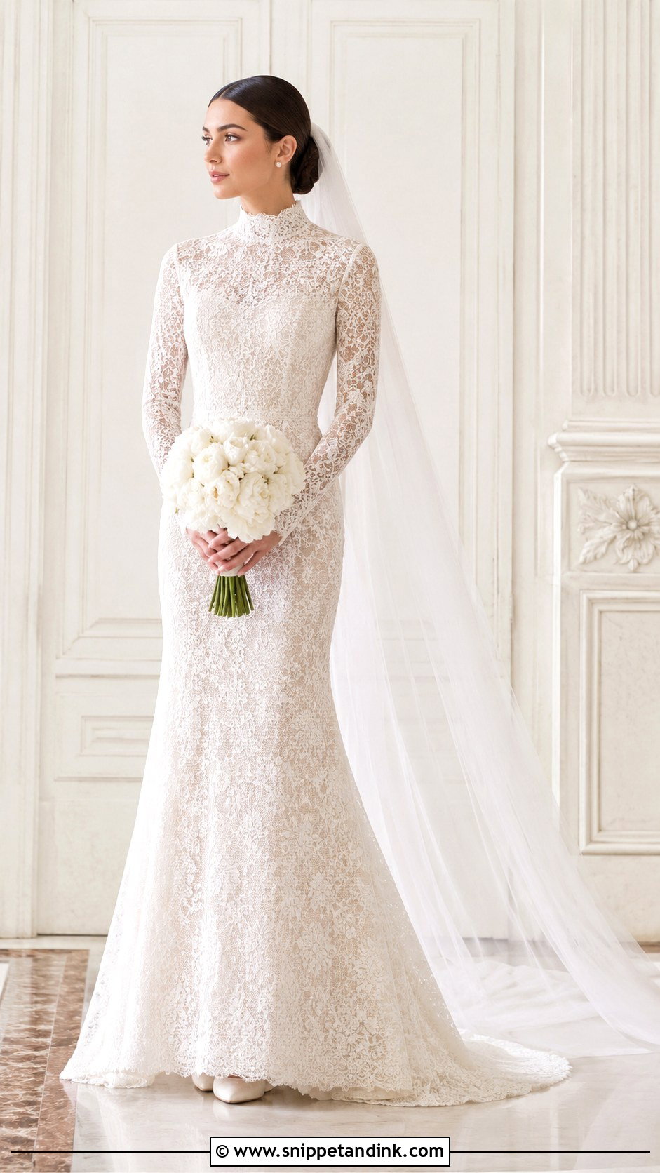 Lebanese High Neck Wedding Dress - Snippet and Ink - 25 Lebanese Wedding Dress Ideas